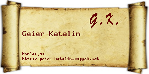 Geier Katalin névjegykártya